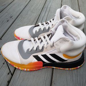 Adidas Mens Size 12 Marquee Boost Basketball Sneaker Pink orange white black
